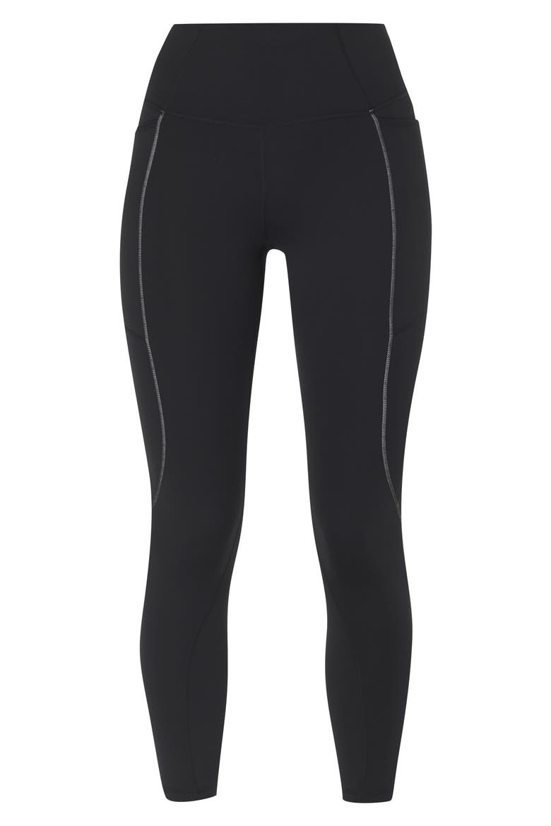 Therma Boost Pocketed 7/8 Running Leggings, Alternate, color, BLACK