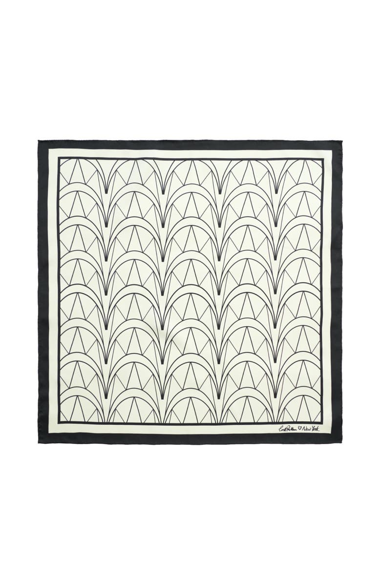 Lost Pattern "Chrysler" Silk Bandana Scarf, Main, color, Deco Ivory