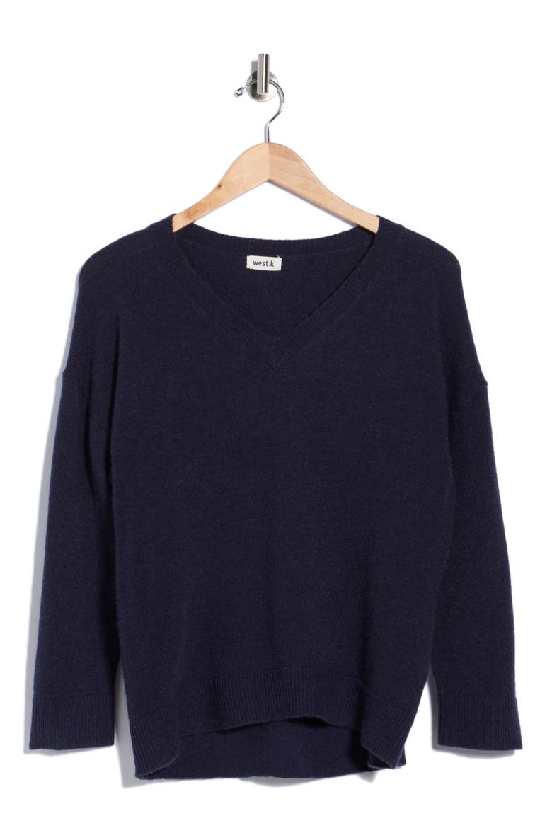 V-Neck Oversize Sweater, Alternate, color, DEEP NAVY