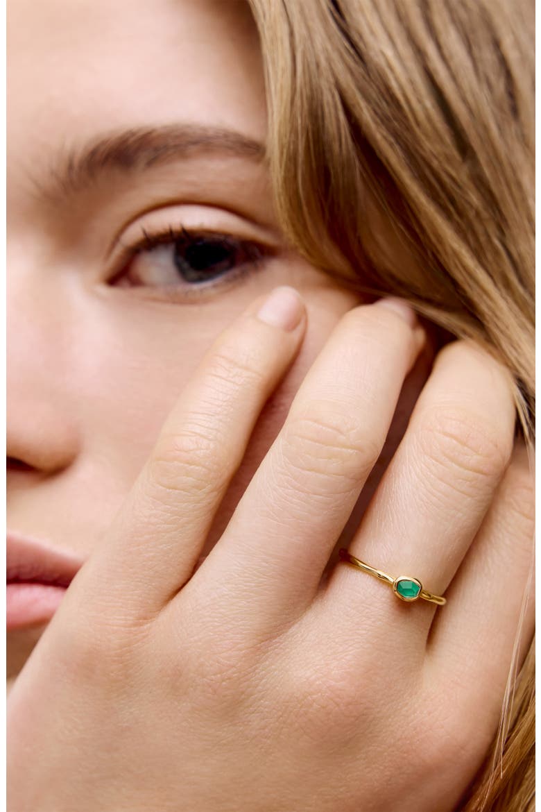 Odyssey Green Onyx Stacking Ring, Alternate, color, 18CT GOLD VERMEIL / GREEN ONYX