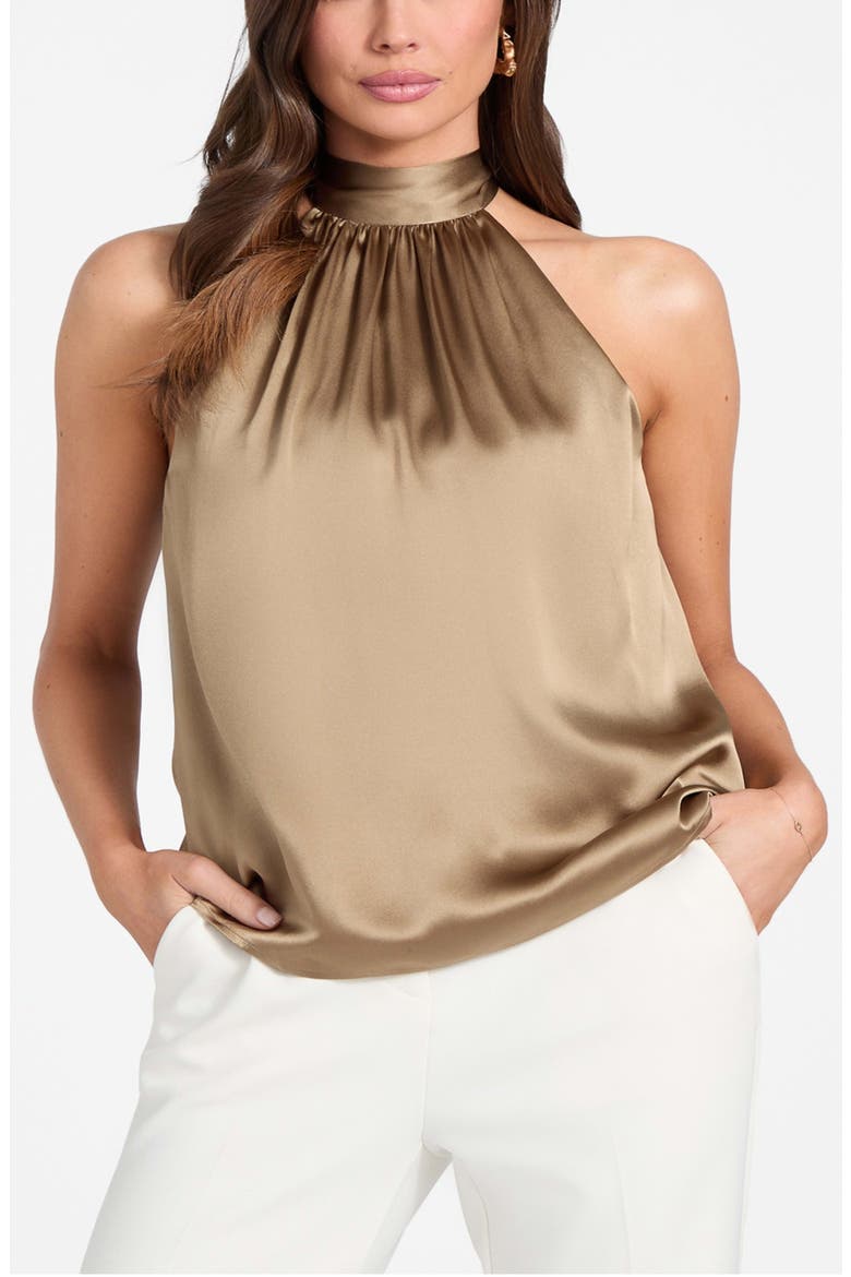 Elisa Sleeveless Silk Top, Alternate, color, RUST