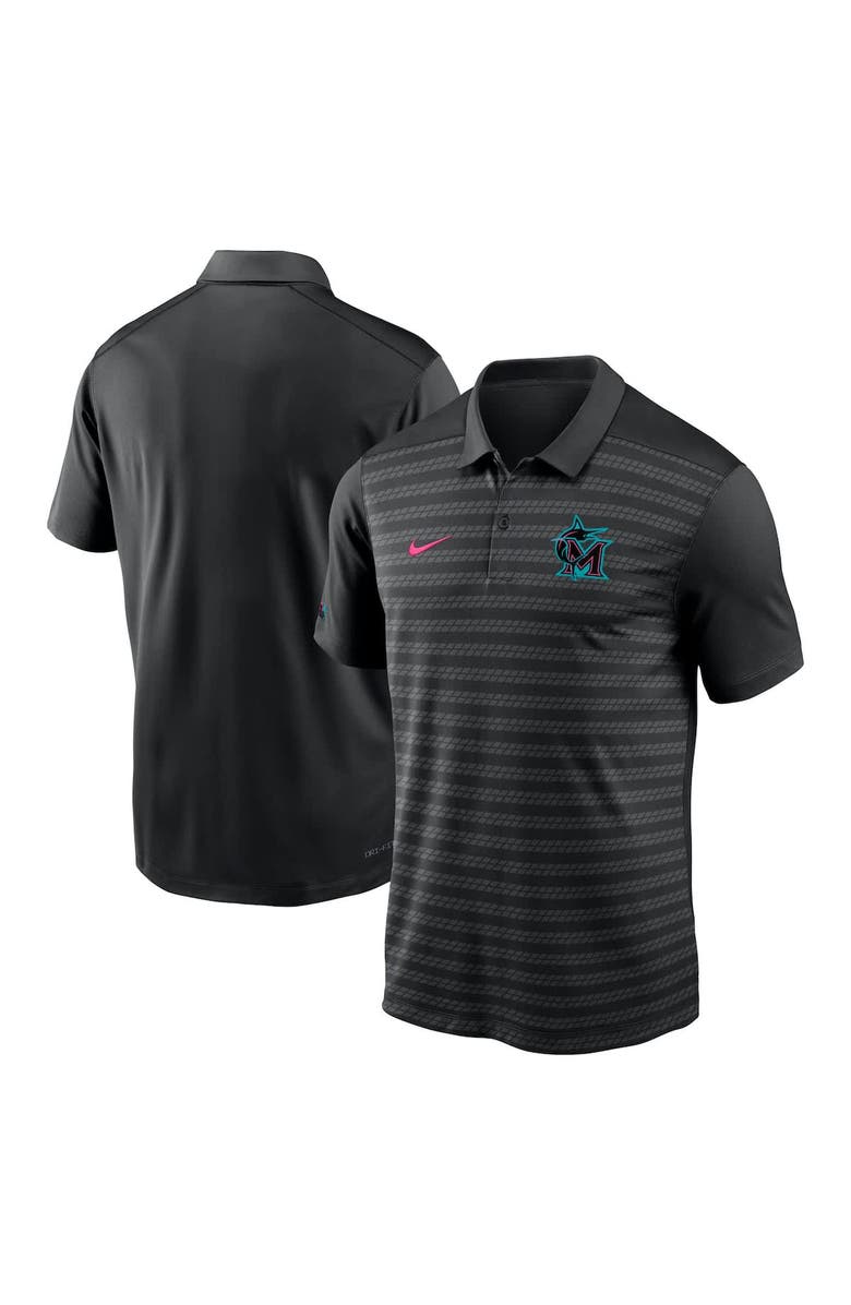 Nike Men's Nike Black Miami Marlins 2025 City Connect Authentic Collection Victory Performance Polo, Main, color, Black