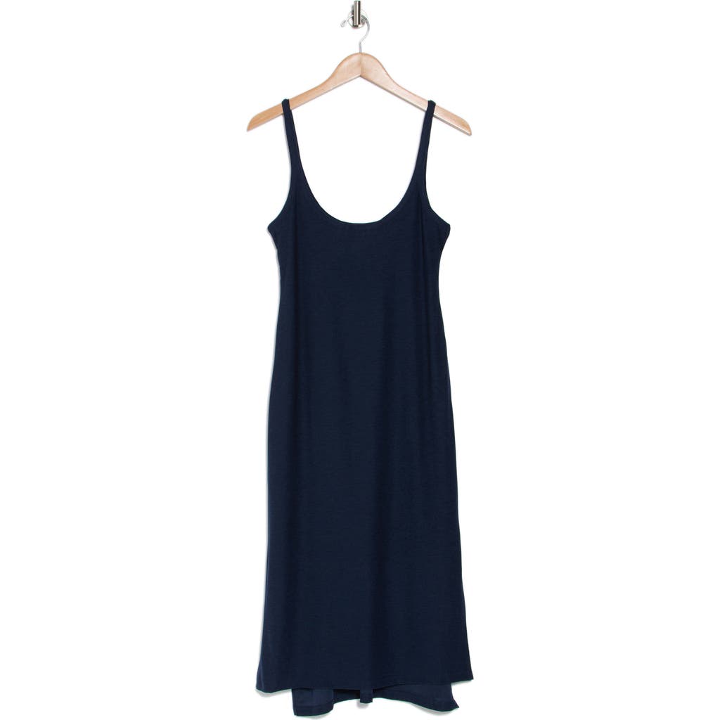 Shop Beyond Yoga Featherweight Resort Midi Tank Dress In Nocturnal Navy