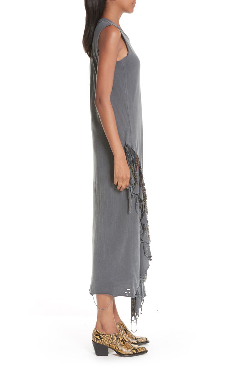 Adriana Ikat Fringe Dress, Alternate, color, FADED BLACK