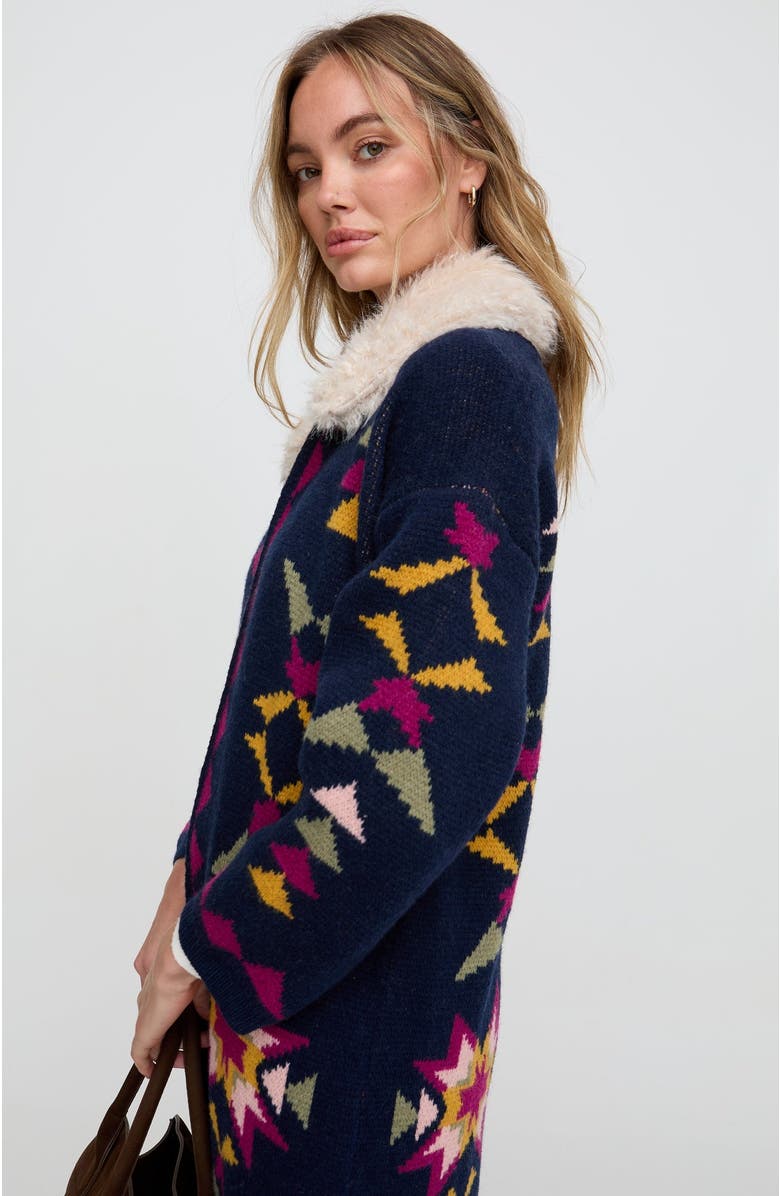 Raffya Penny Boxy Embroidered Shirt, Alternate, color, Navy