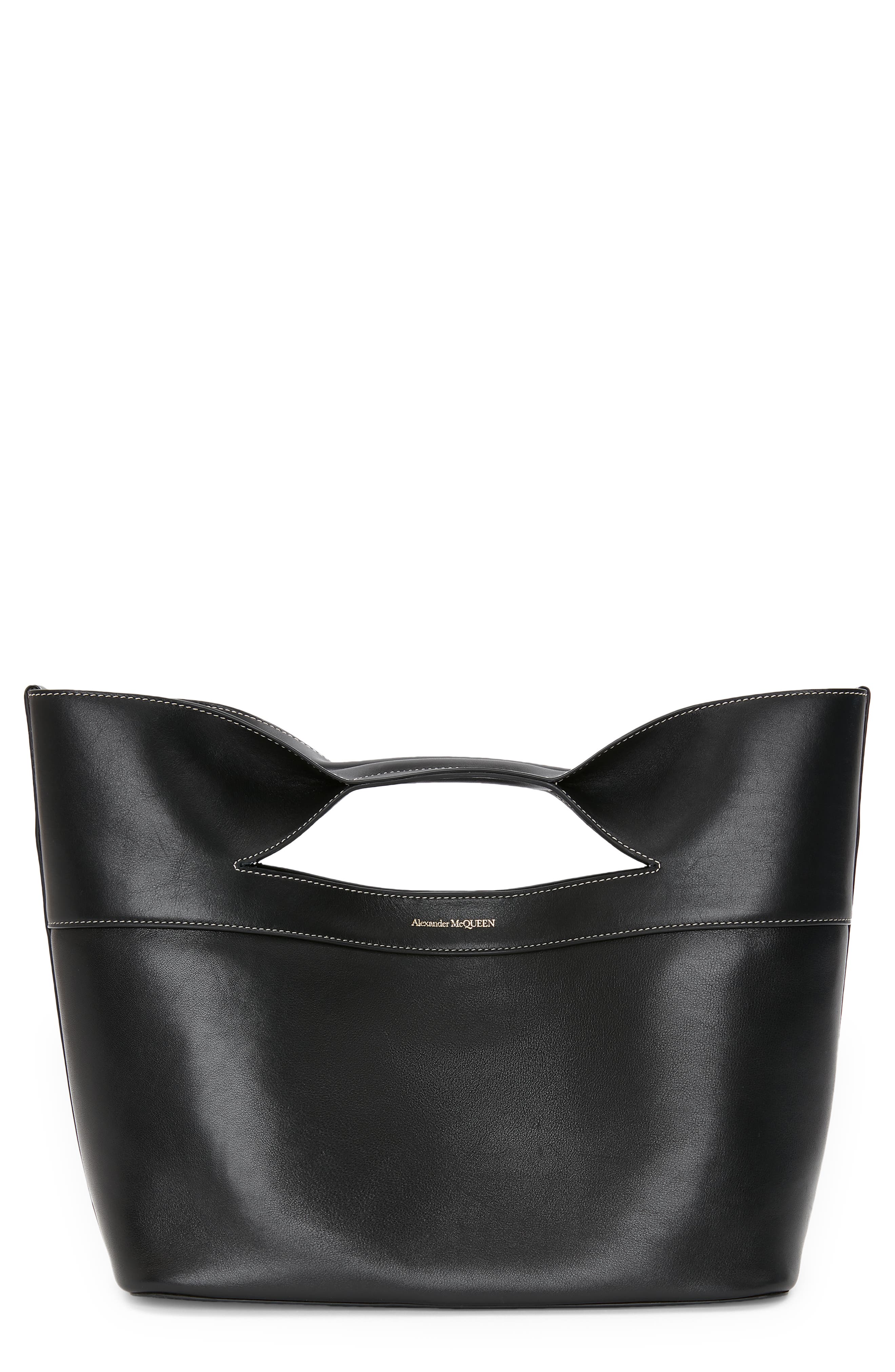 McQueen The Small Bow Leather Bag, Main, color, 