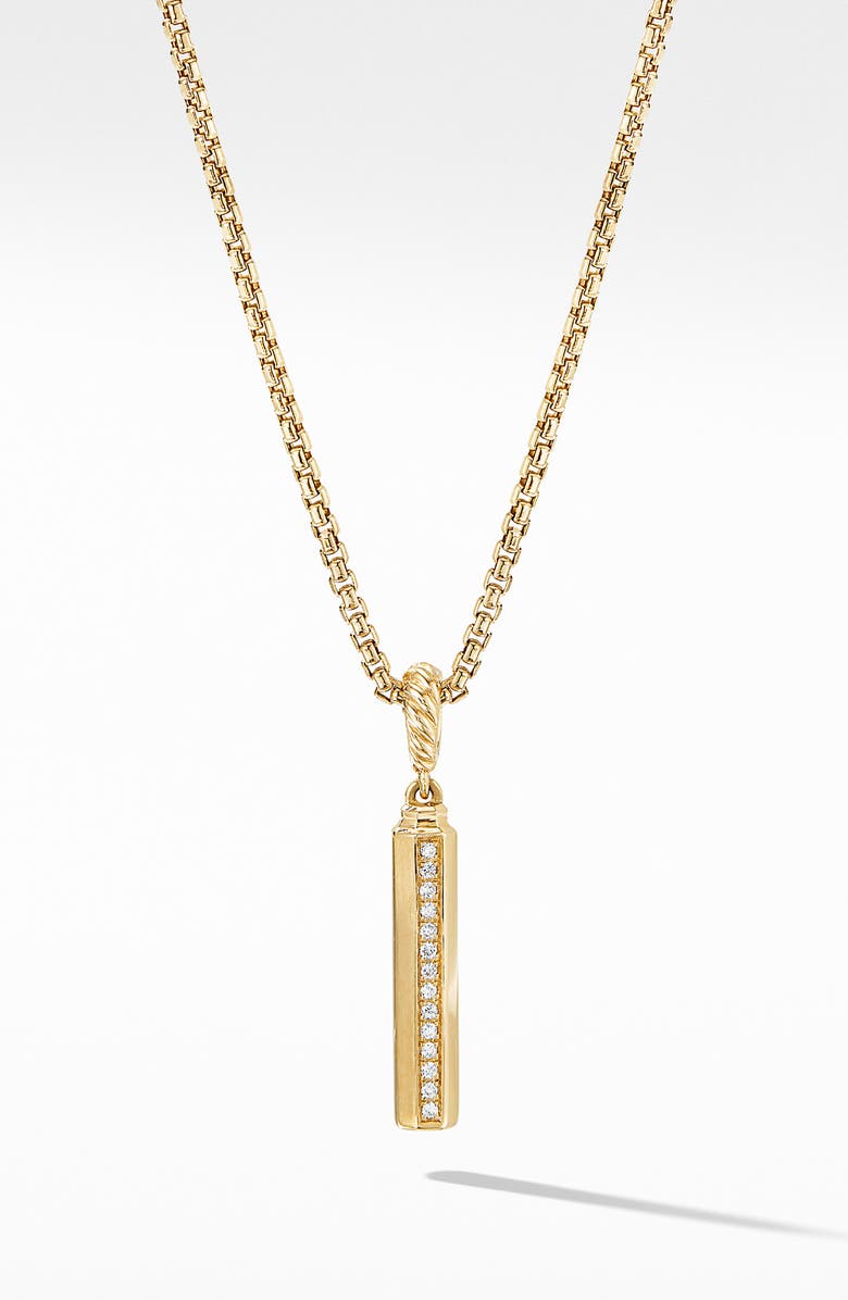 David Yurman Barrel Amulet in 18K Yellow Gold with Diamonds, 20mm, Main, color,