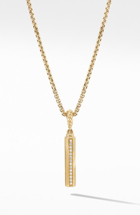 Barrel Amulet in 18K Yellow Gold with Diamonds, 20mm