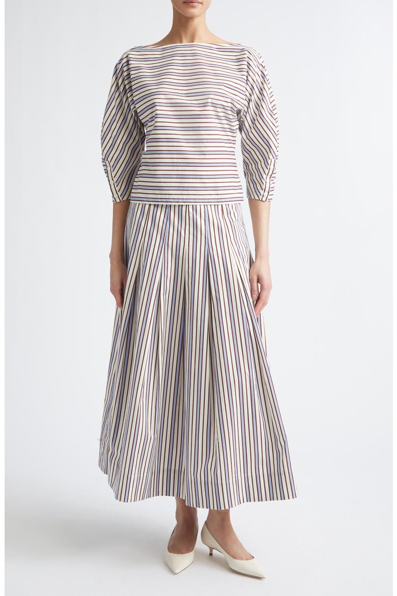 Stripe Dolman Sleeve Cotton Top, Alternate, color, CREAM MULTI