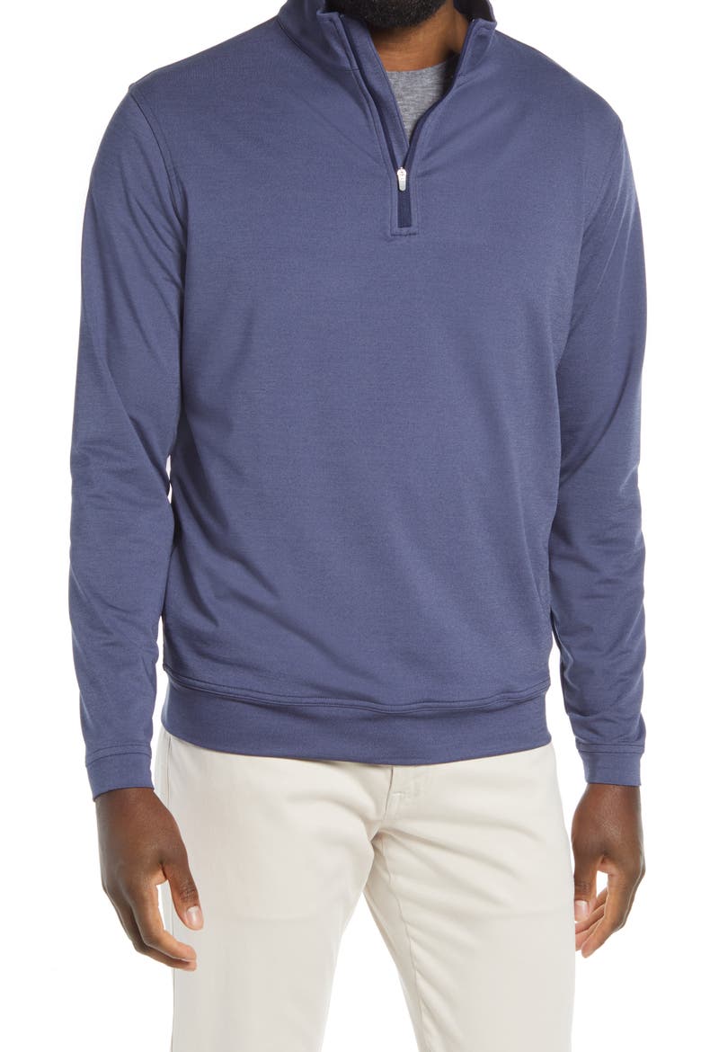 Men's Perth Stretch Quarter Zip Pullover, Main, color, NAVY
