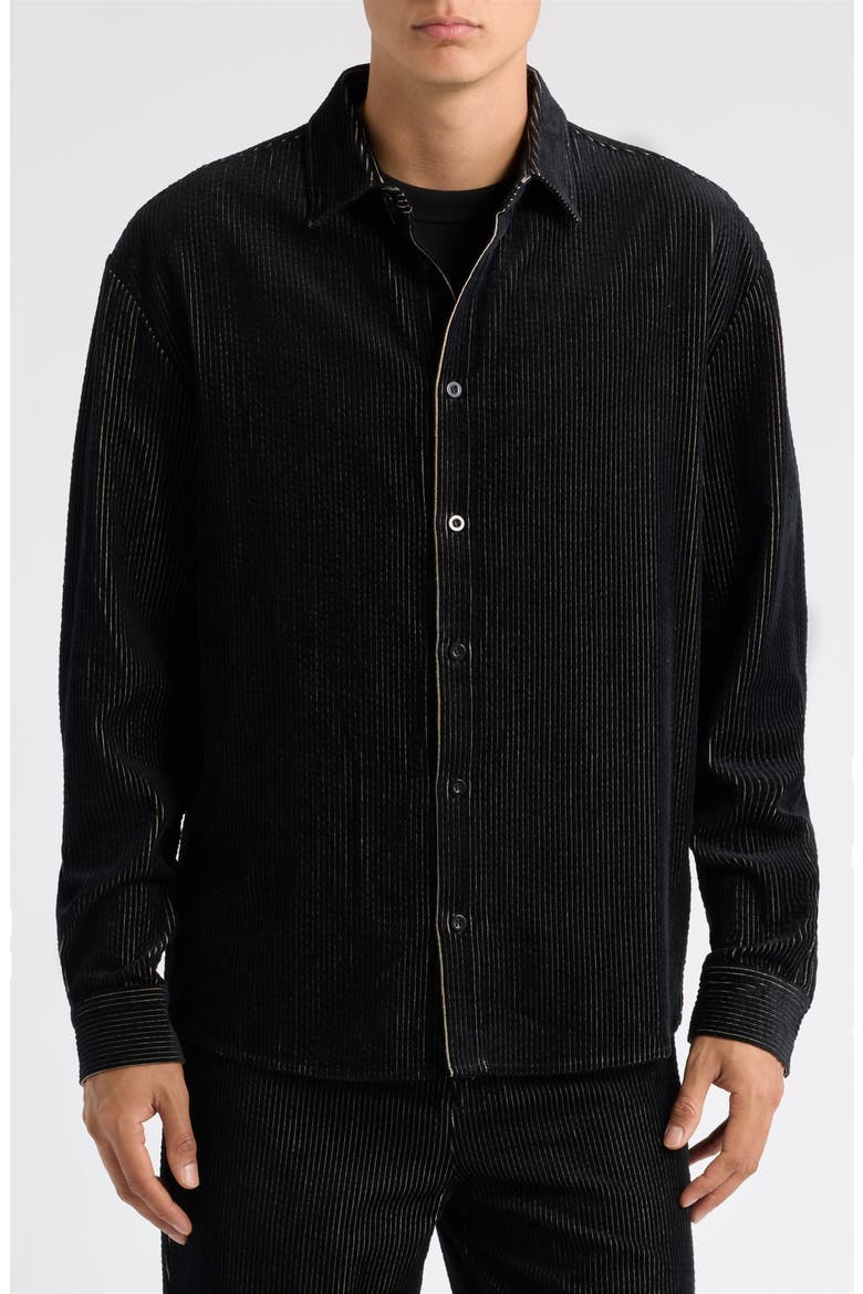 Jordan Corduroy Button-Up Shirt, Alternate, color, BLACK