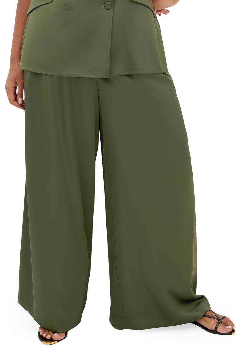 Rylie Palazzo Wide Leg Pants, Main, color, OLIVE