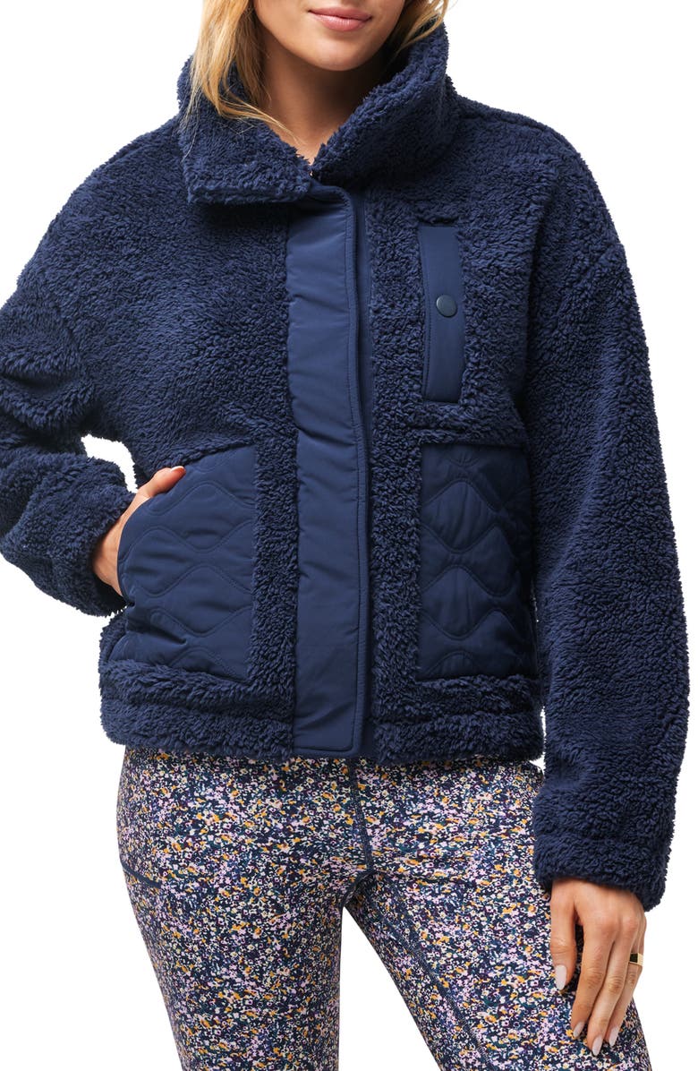 TravisMathew Sweet Heat High Pile Fleece Jacket, Main, color, Navy Blazer