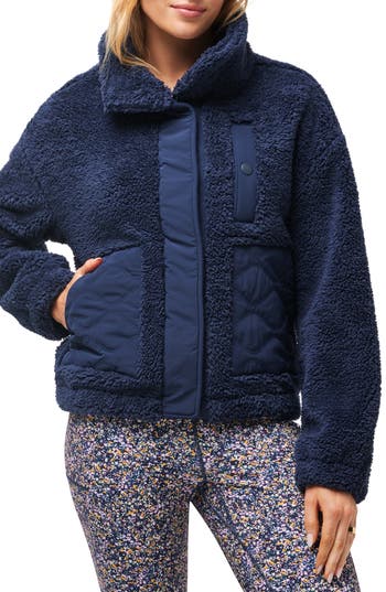 Travismathew Sweet Heat High Pile Fleece Jacket In Blue