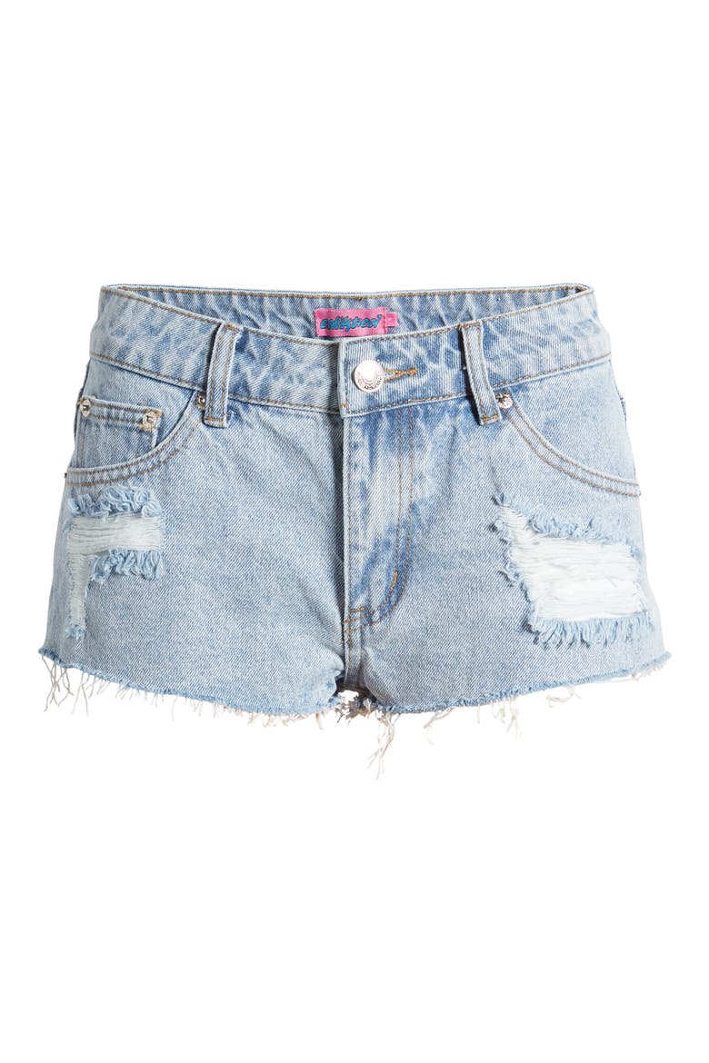 Devin Low Rise Micro Denim Cutoff Shorts, Alternate, color, LIGHT-BLUE