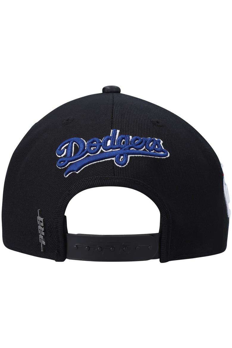 Men's Pro Standard Black Los Angeles Dodgers Stacked Logo Snapback Hat, Alternate, color, Black