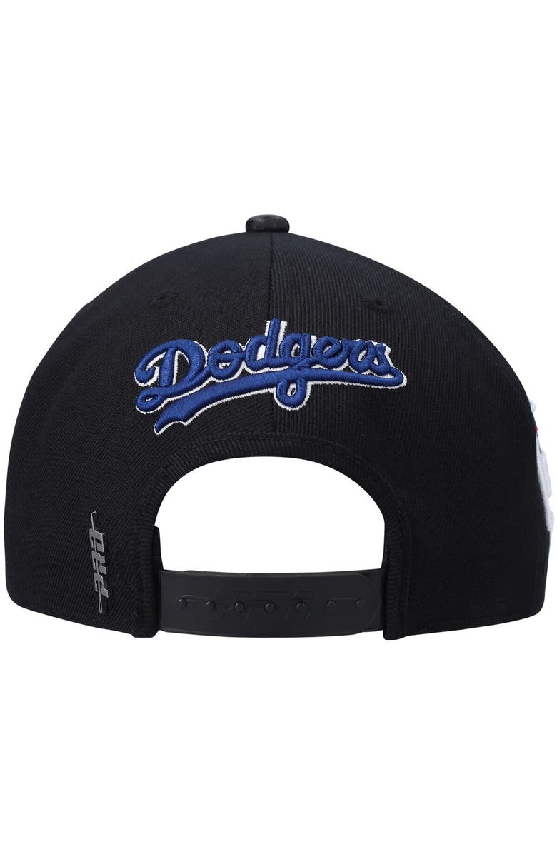 PRO STANDARD Men's Pro Standard Black Los Angeles Dodgers Stacked Logo Snapback Hat, Alternate, color, Black