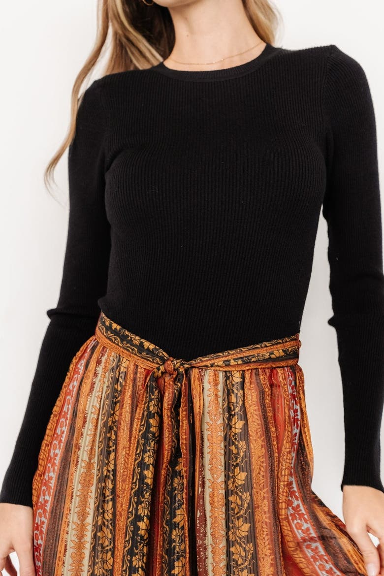 Emryn Sweater Dress, Alternate, color, Black + Multi Print