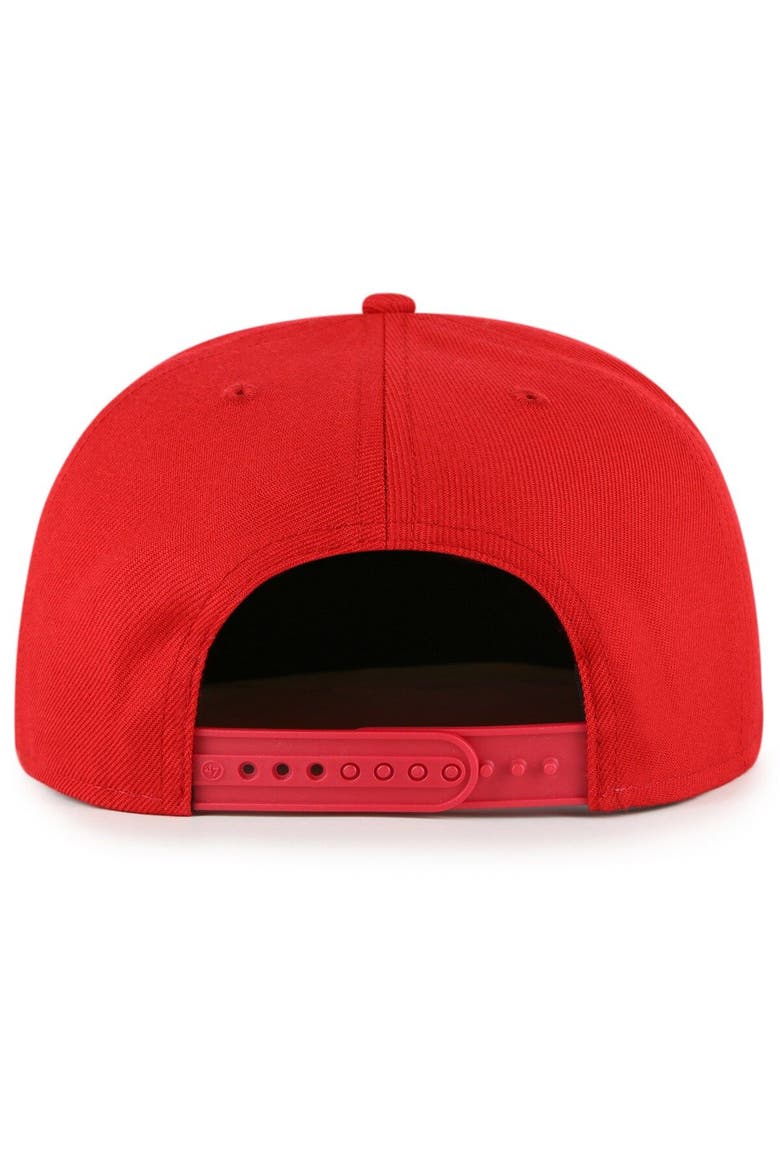 Men's '47 Red Los Angeles Angels 2021 City Connect Captain Snapback Hat, Alternate, color, Red