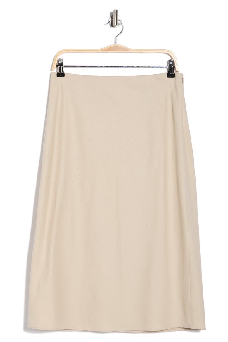 Linen Blend Slip Skirt, Alternate, color, COBBLESTONE