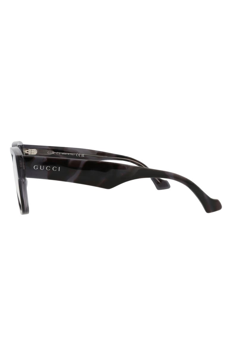 Gucci 52mm Rectangular Sunglasses, Alternate, color, Grey Grey Transparent