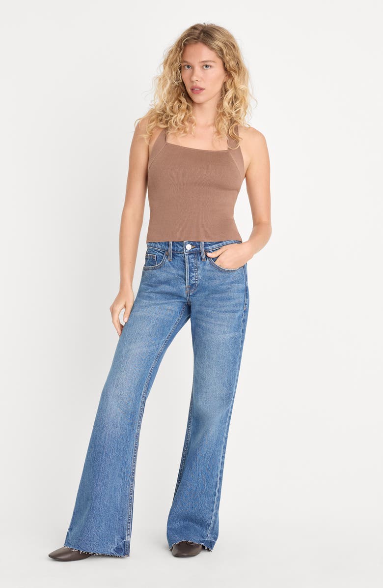 Good American The Rib Strappy Tank, Alternate, color, Hearth