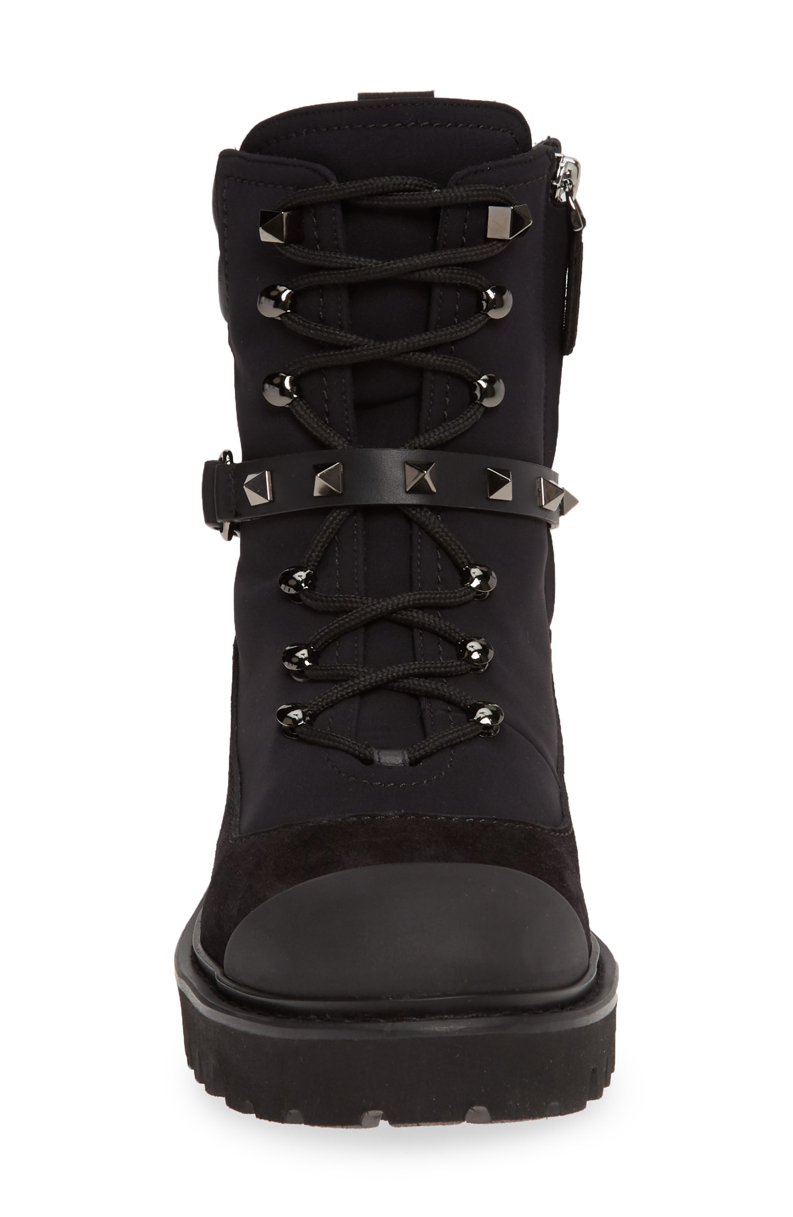 Valentino Garavani Rockstud Cap Toe Combat Boot, Alternate, color, 