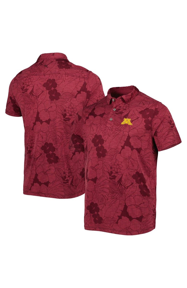 Tommy Bahama Men's Tommy Bahama Maroon Minnesota Golden Gophers Miramar Blooms Polo, Main, color, Maroon