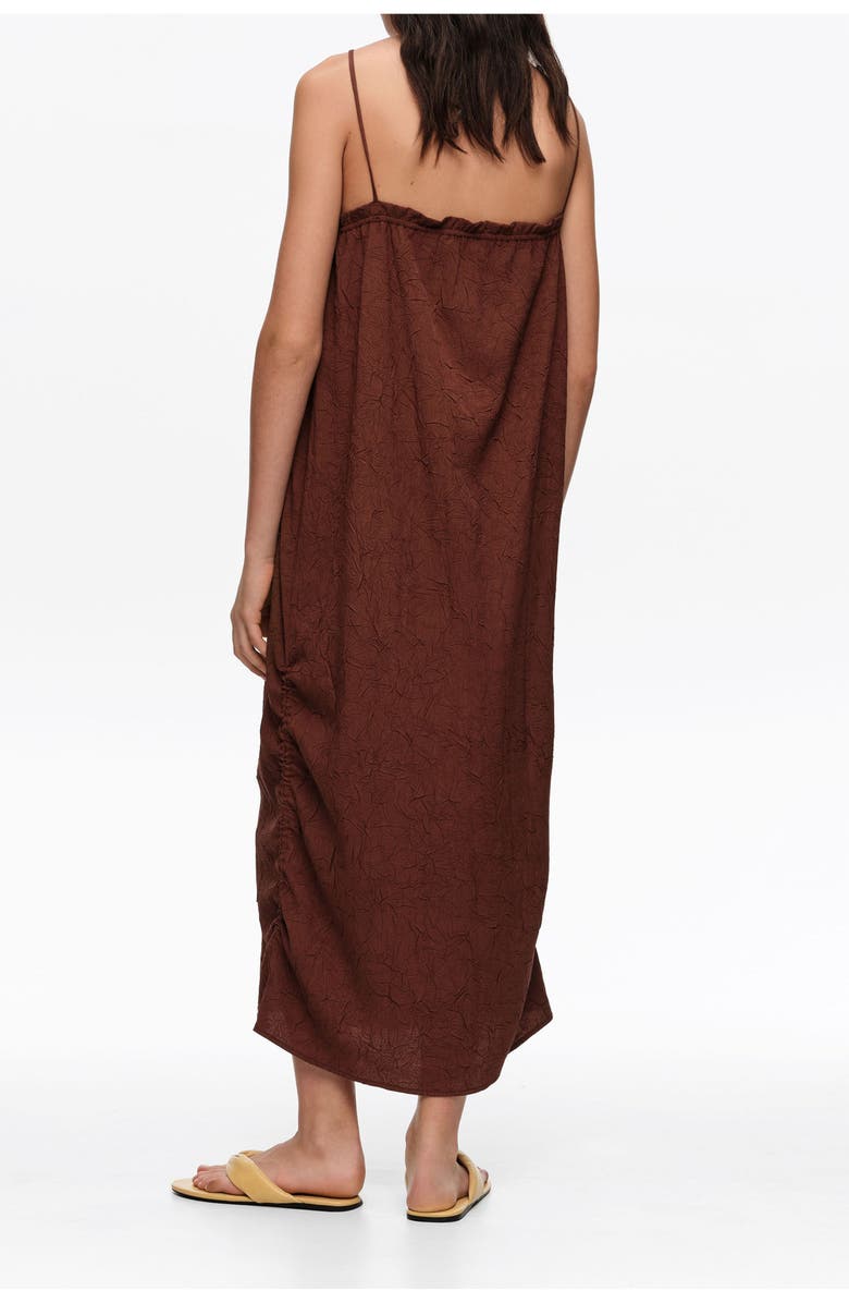 Bimba y Lola Midi Dress With Adjustable Straps, Alternate, color, Brown