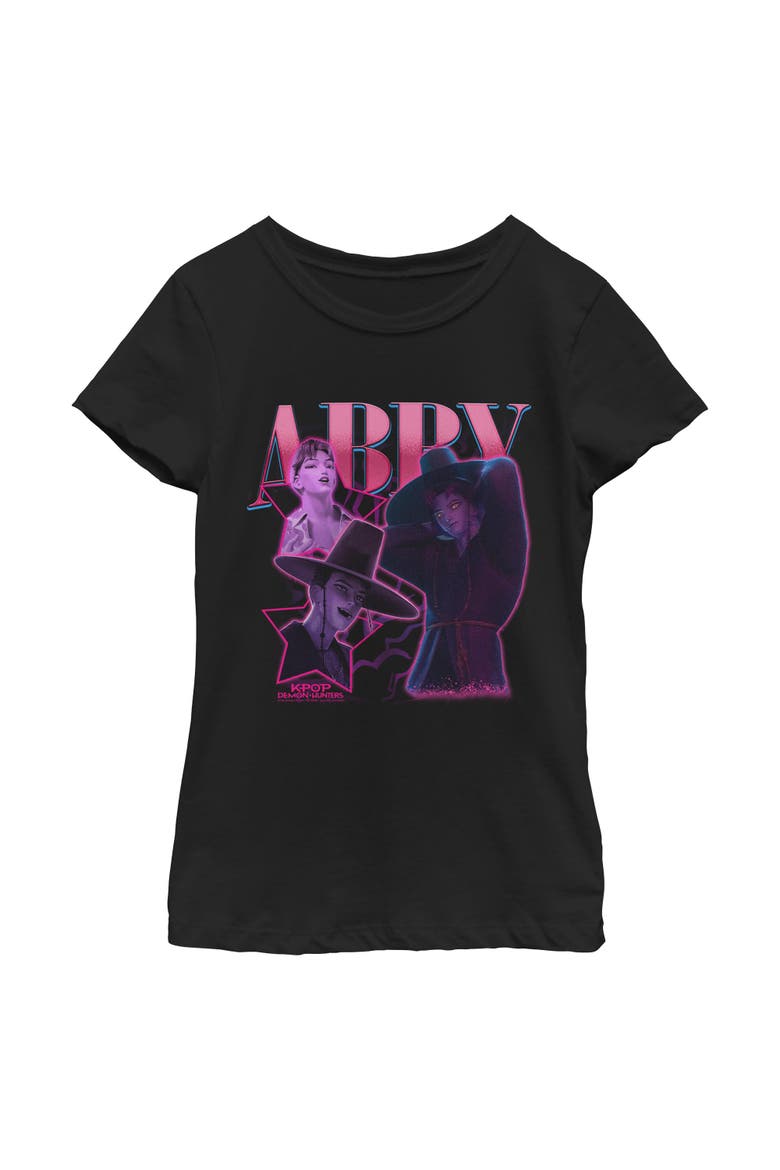 Girls' Abby Saja Collage T-Shirt, Main, color, Black