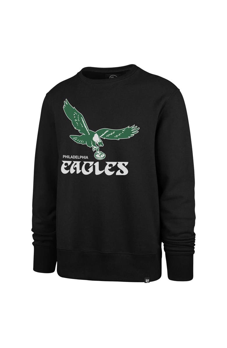 '47 Men's '47 Black Philadelphia Eagles Imprint Headline Pullover Sweatshirt, Alternate, color, 