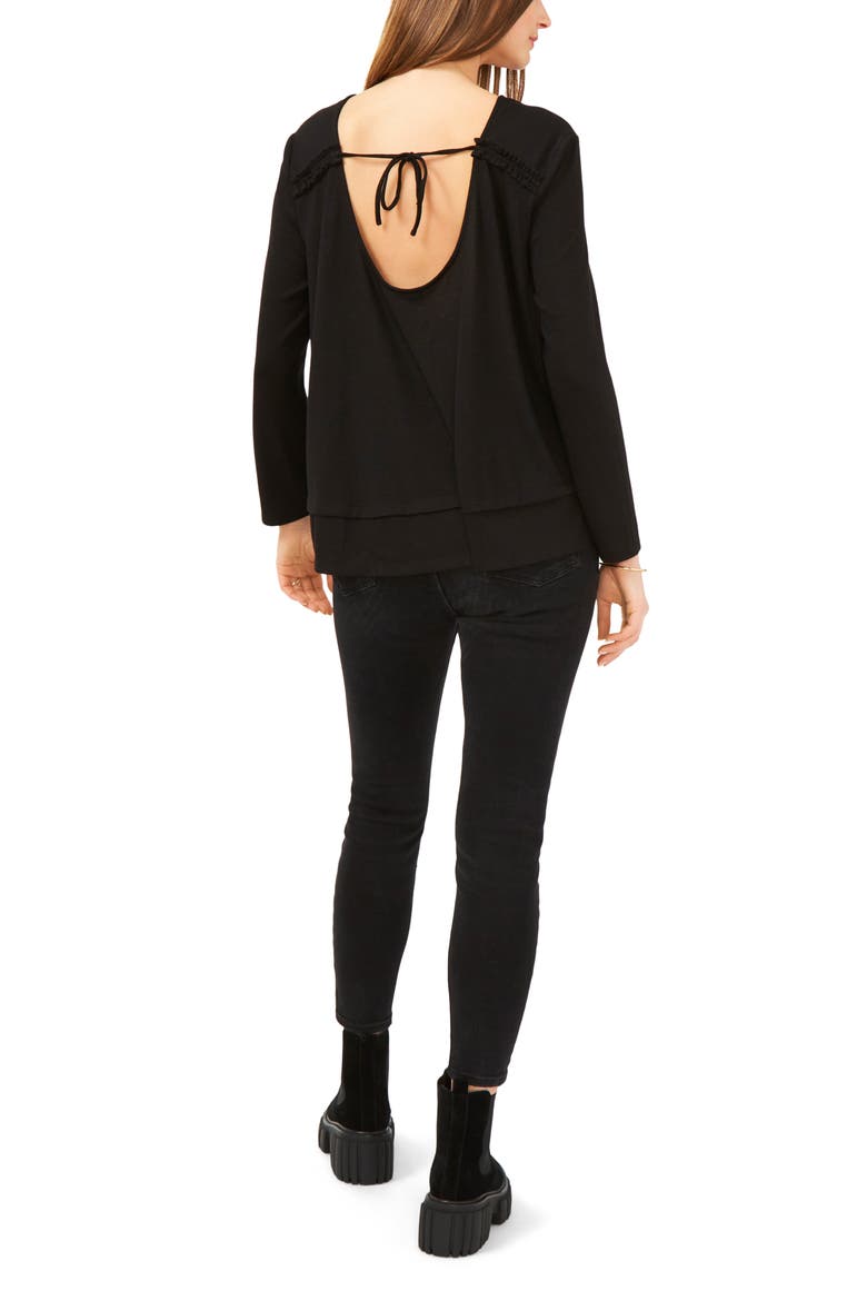 Tie Back Top, Alternate, color, RICH BLACK
