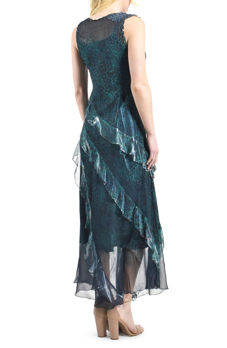 Komarov Tiered Ruffle Chiffon Maxi Dress, Alternate, color,