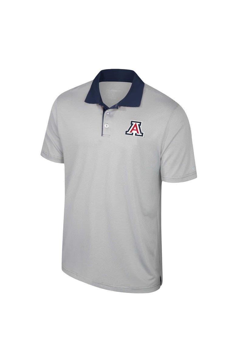 COLOSSEUM Men's Colosseum Gray Arizona Wildcats Tuck Striped Polo, Alternate, color, 