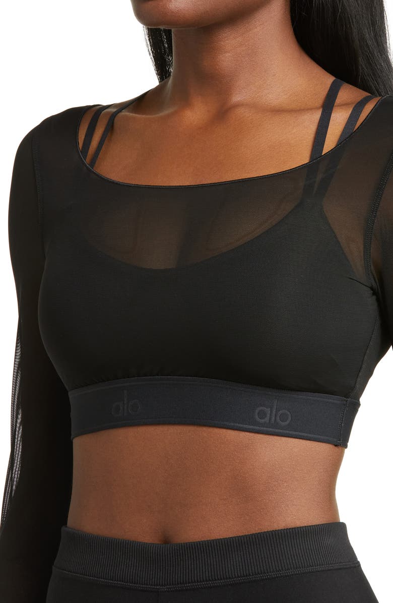 Alo Airlift Ballet Dream Long Sleeve Bra Top, Alternate, color, 