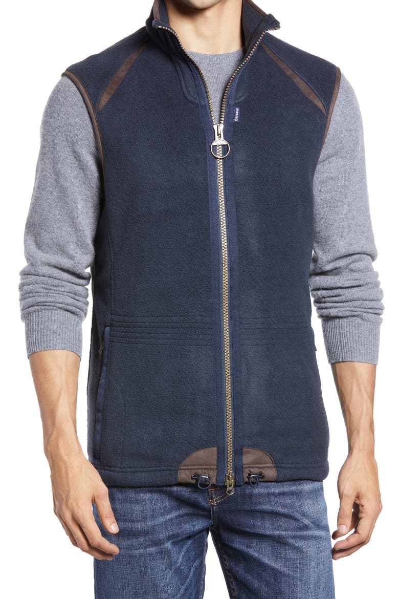 Langdale Regular Fit Fleece Gilet Vest, Alternate, color, NAVY
