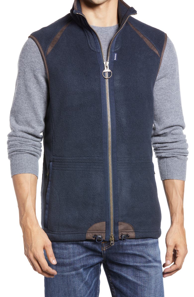 Barbour Langdale Regular Fit Fleece Gilet Vest, Alternate, color, Navy