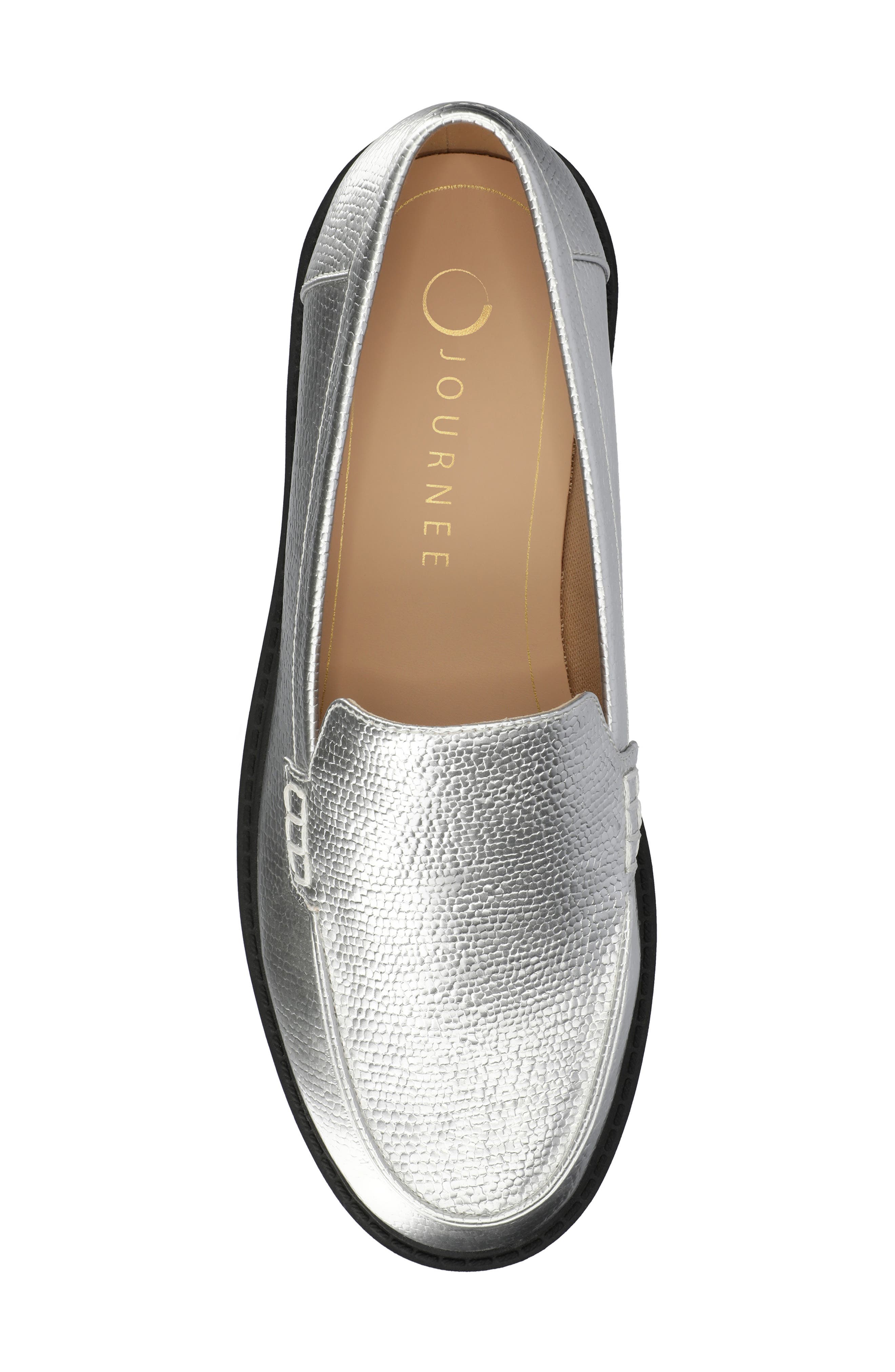 Ericka Lug Sole Platform Loafer - Wide Width, Alternate, color, SILVER