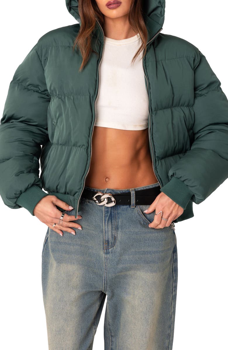 EDIKTED Frosty Hooded Puffer Jacket, Main, color,