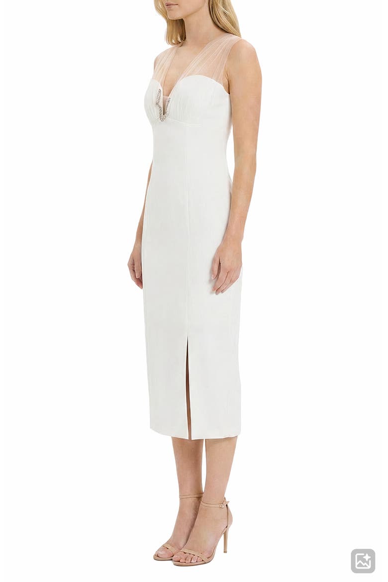 Deep V-Neck Sleeveless Cocktail Dress, Alternate, color, IVORY 112