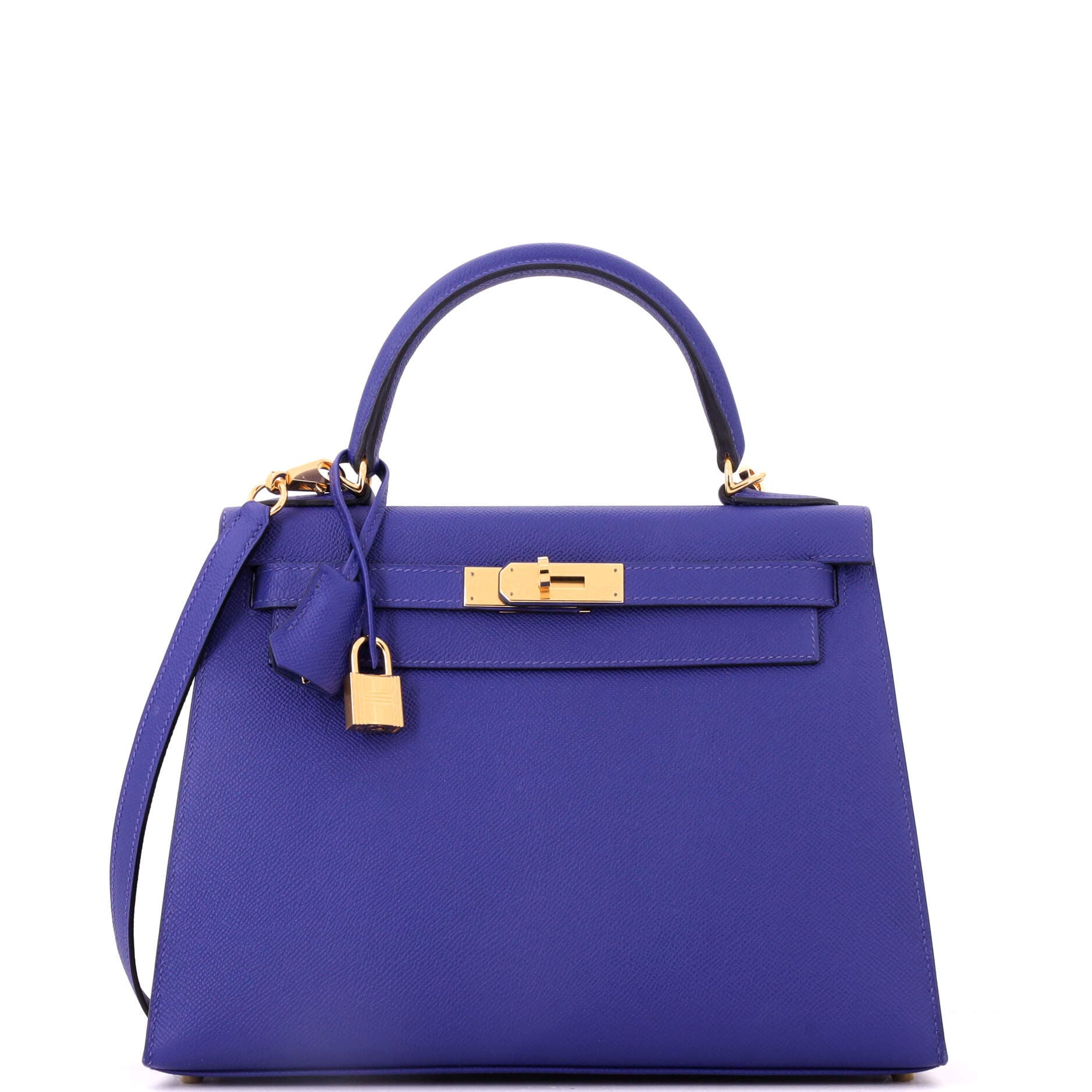 Kelly Handbag Blue Epsom with Gold Hardware 28, Main, color, Blue
