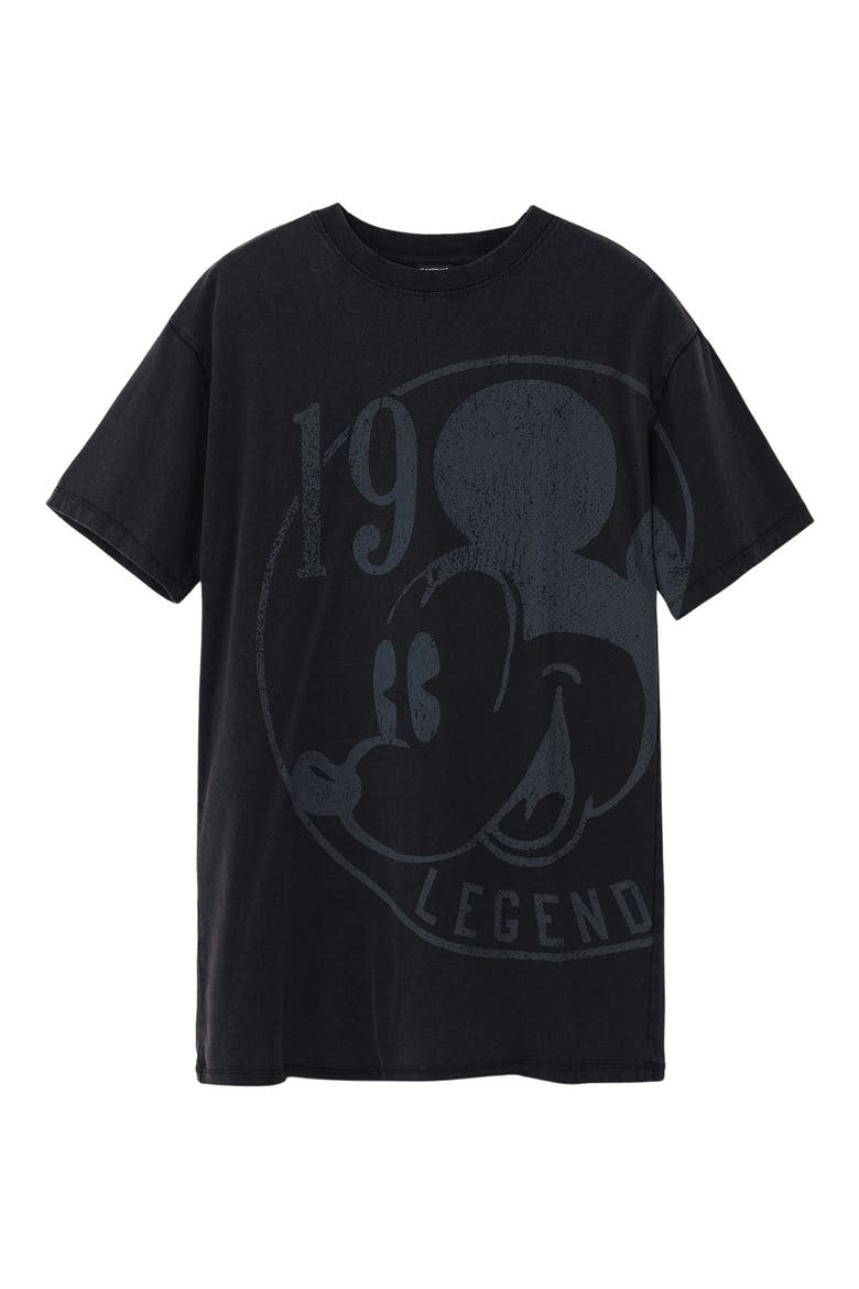 Mickey Mouse Cotton Graphic T-Shirt Dress, Alternate, color, BLACK