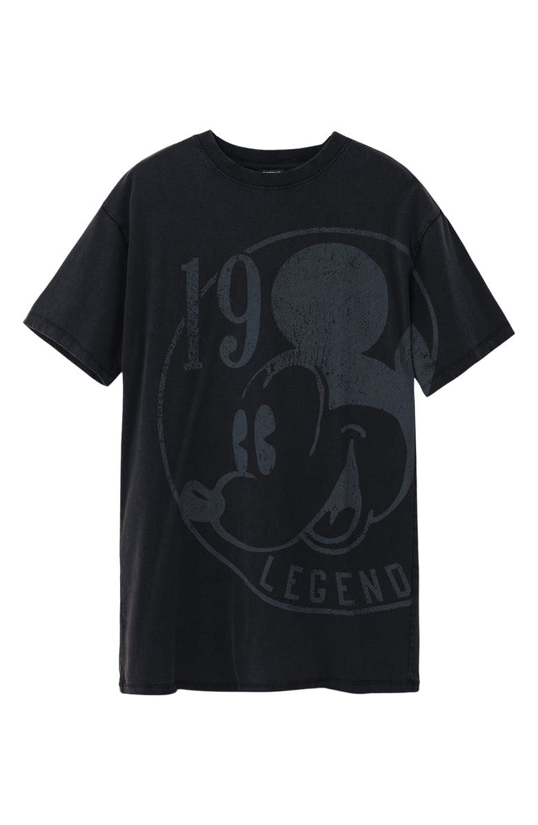 Desigual Mickey Mouse Cotton Graphic T-Shirt Dress, Alternate, color, Black