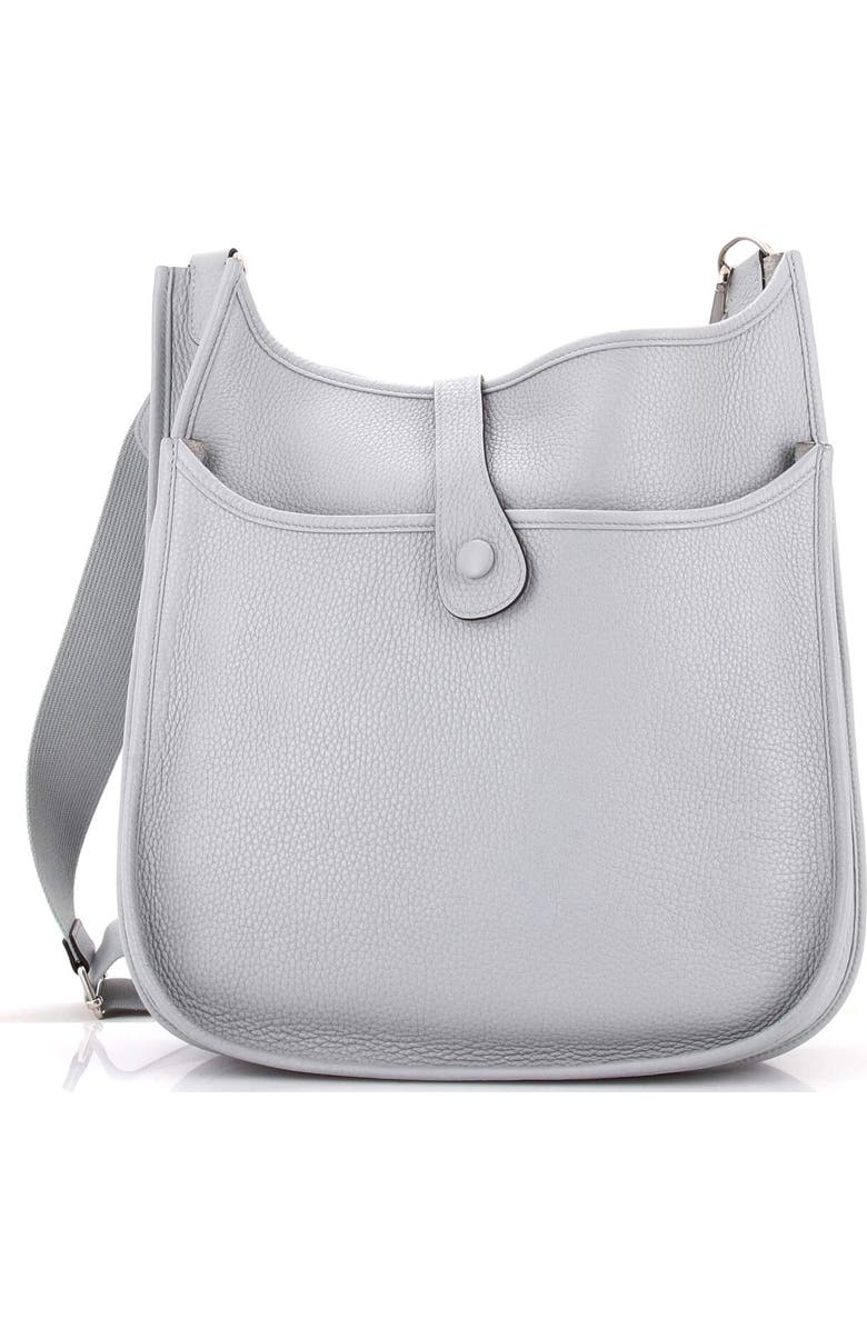 Pre-Owned Hermes Evelyne Bag Gen III Clemence GM, Alternate, color, Bleu Glacier