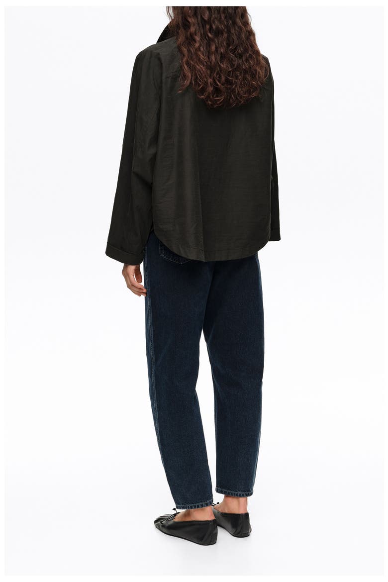 Short Batwing Trench Coat, Alternate, color, BLACK