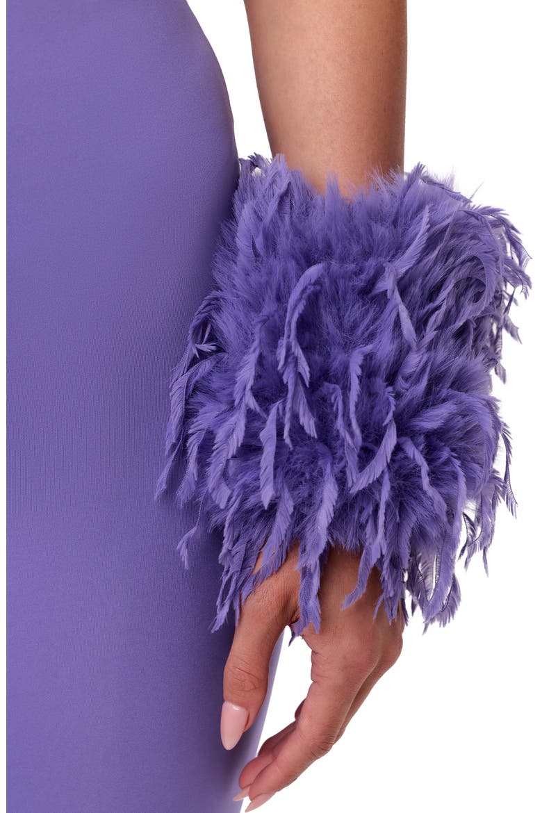 Faux Feather Wrist Cuffs, Main, color, LAVENDER