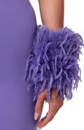 Naked Wardrobe Faux Feather Wrist Cuffs