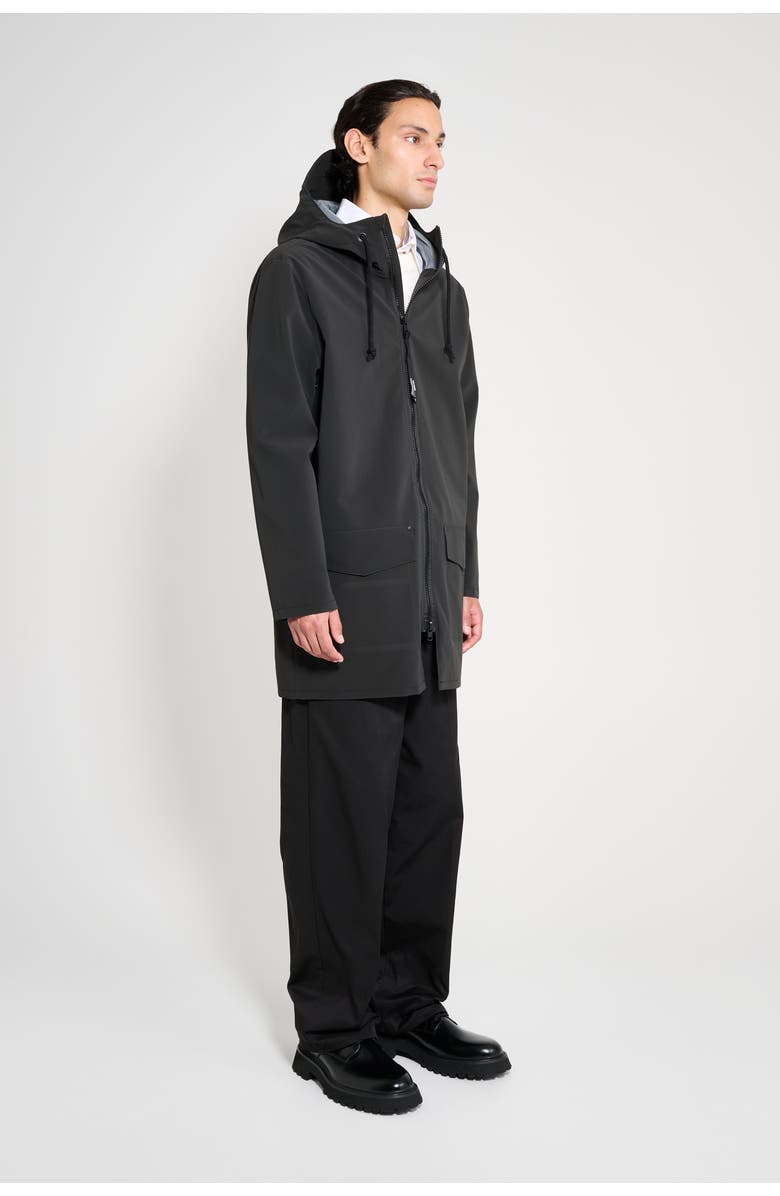 Stutterheim Stockholm Patch Raincoat, Alternate, color, Black