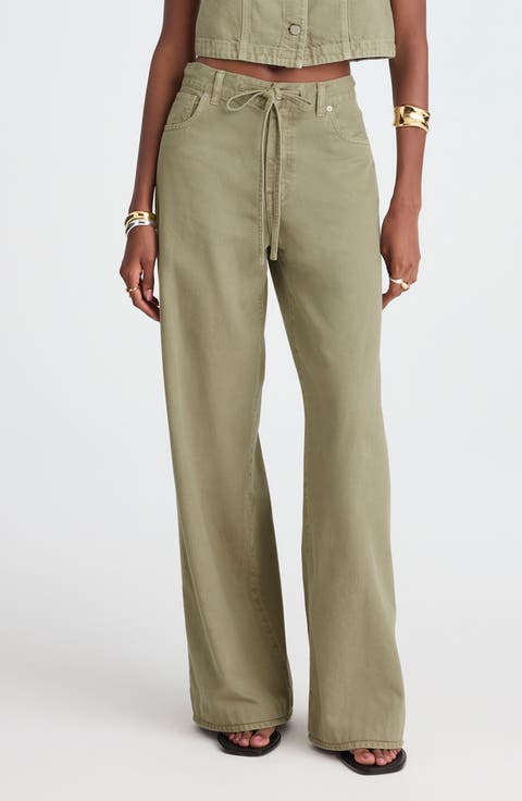 Women's Green Wide-Leg Pants | Nordstrom