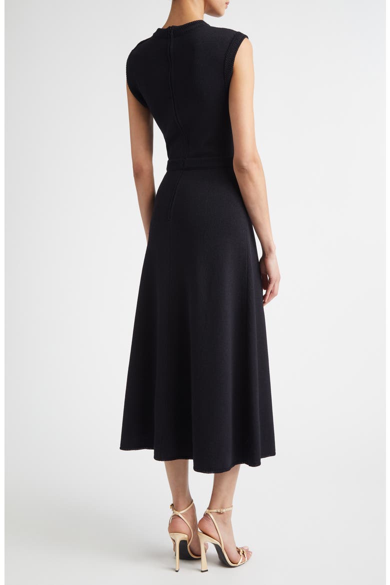 Legacy Crepe Sleeveless Wool Blend Sweater Dress, Alternate, color, BLACK